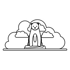 wild polar bear on iceberg vector illustration design