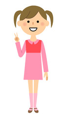 女の子　Vサイン　ピース