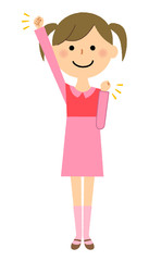 女の子　ガッツポーズ