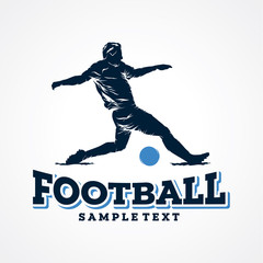 Football Sport Silhouette Logo Designs Template
