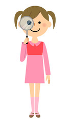 女の子　虫眼鏡