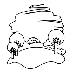 forest landscape natural scene vector illustration design