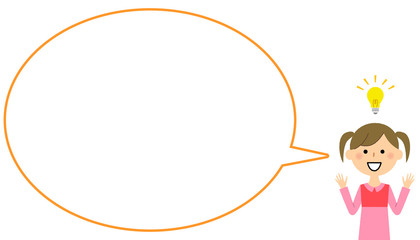 ひらめく女の子　吹き出し