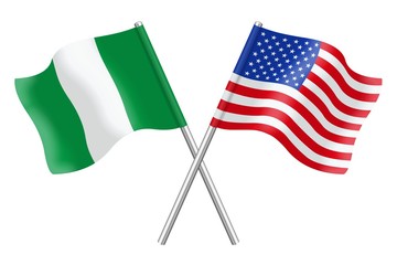 Flags. Nigeria and USA 