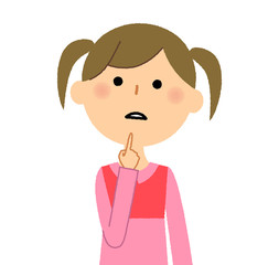 女の子　考える