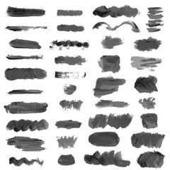 Black and gray abstract hand-drawn brushes.