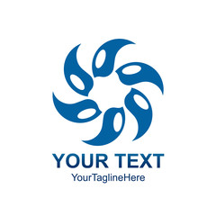 Creative abstract spin, twist, rotate vector logo design template element. Colored blue concept icon