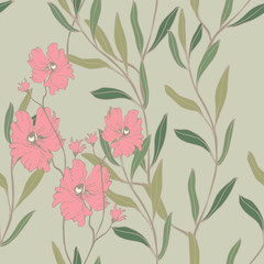 Abstract elegance pattern with floral background.