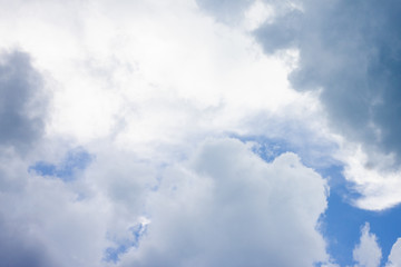 White cloud before rainy on blue sky.