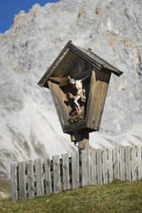 Traditional Jesus crucifix in the mountains, Tyrol, Austria