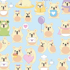 kawaii adorable mice animal decoration background vector illustration