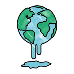 planet earth melting to global warming vector illustration design