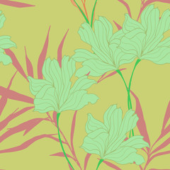 Abstract elegance pattern with floral background.