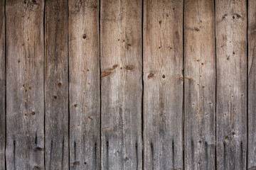 Natural Old Wooden Wall Board Of Barn Background Texture Close Up.