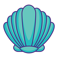 seashell icon over white background, vector illustration