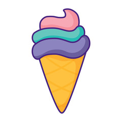 ice cream cone icon over white background, vector illustration
