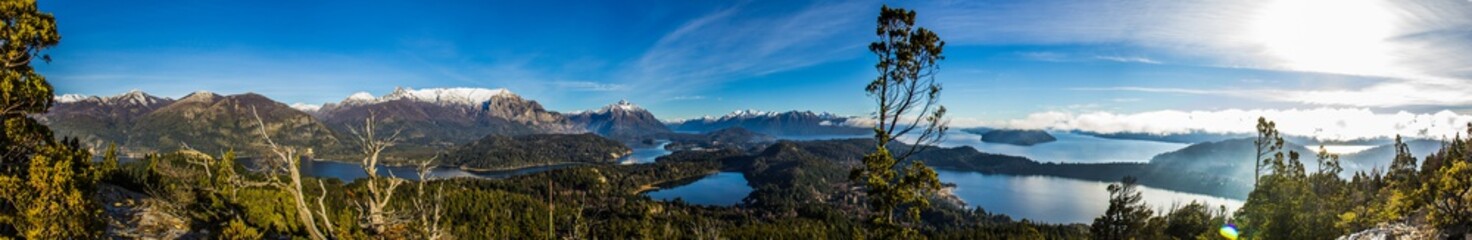 Fototapeta na wymiar View on the lake Nahuel Huapi near Bariloche, Argentina, from Cerro Campanario