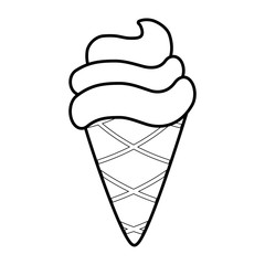 ice cream cone icon over white background, vector illustration