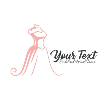 Luxury Boutique, Bridal, Dress, Floral Logo Template Illustration Vector Design Icon
