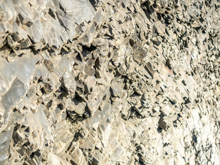 Basalt rock mountain near black sand beach in Iceland