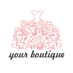 Boutique, Bridal, Dress, Floral Logo Template Illustration Vector Design