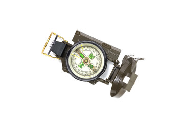 Army compass on white background