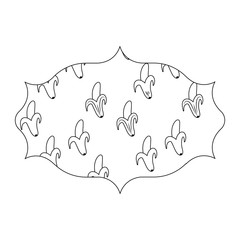 arabic frame with bananas pattern over white background, vector illustration