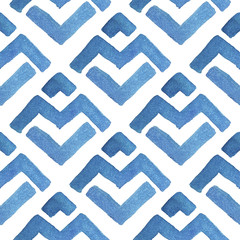 Winter geometric watercolor pattern