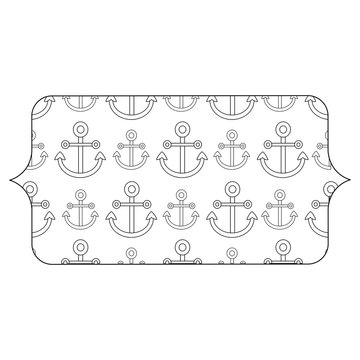 banner with anchors pattern over white background, vector illustration