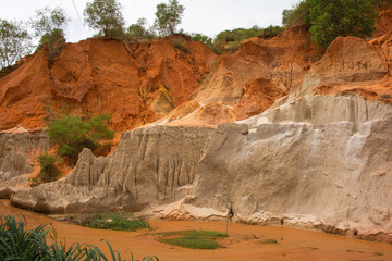 The canyon walls of a section of The Fairy Stream (Suoi Tien) in Mui Ne, Binh Thuan Province, Vietnam
