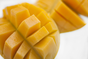 piece of mango on white background