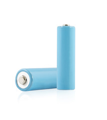 Two AA battery isolated on white background.