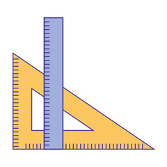 ruler and setsquare geometry object vector illustration
