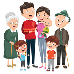 Vector Illustration Of Happy Family
