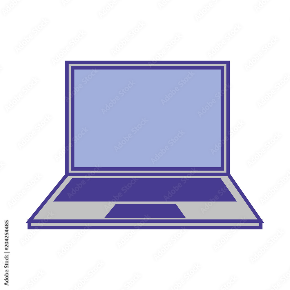 Poster laptop computer device digital keyboard vector illustration