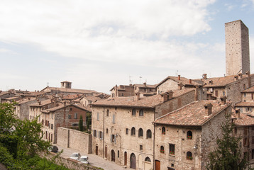 Gabrielli tower with some typical houses