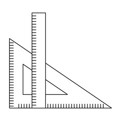 ruler and setsquare geometry object vector illustration thin line