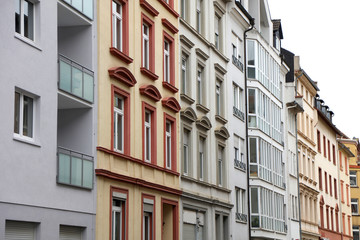 Fototapeta na wymiar Colorful apartment homes in a row