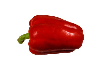 Whole red pepper isolated on white background
