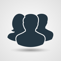 Team icon. User group icon. Community work, activity sign. People cooperation
