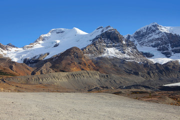 Ice fields landscape in Jasper national park