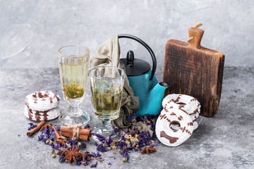 Blue herbal tea