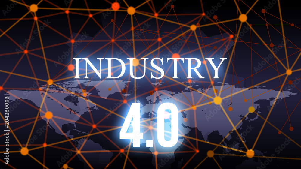 Poster industrial 4.0 bacgkground. abstract background and technology concept. smart network connection and