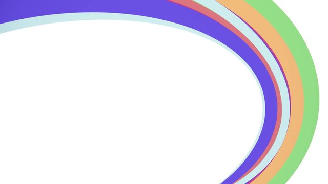 Soft colors flat rainbow frame curved candy line seamless loop abstract shape animation background new quality universal motion dynamic animated colorful joyful video footage