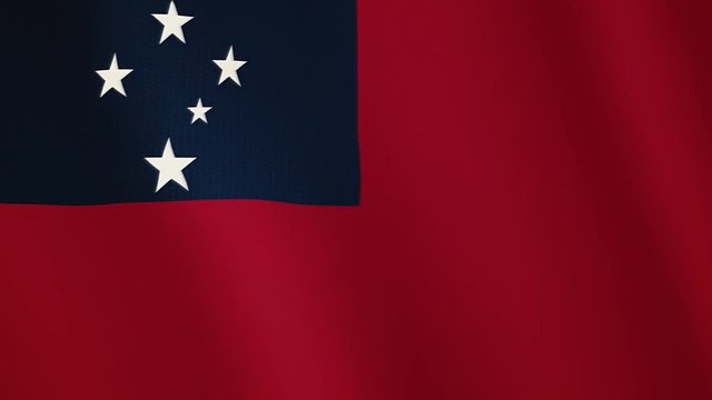 Samoa flag waving animation. Full Screen. Symbol of the country.