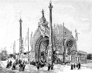 Eingang zur Weltausstellung in Paris 1900 - obrazy, fototapety, plakaty