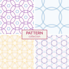 Set of four vector seamless patterns.