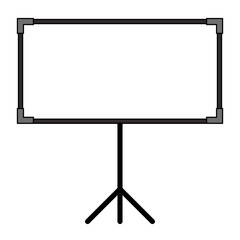 Obraz premium blank projector screen with tripod vector illustration