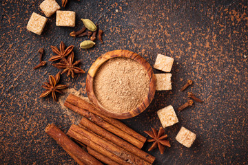 Cinnamon, anise, cardamom, clover and sugar