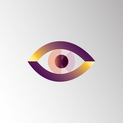 eye line icon over gray background, colorful design. vector illustration